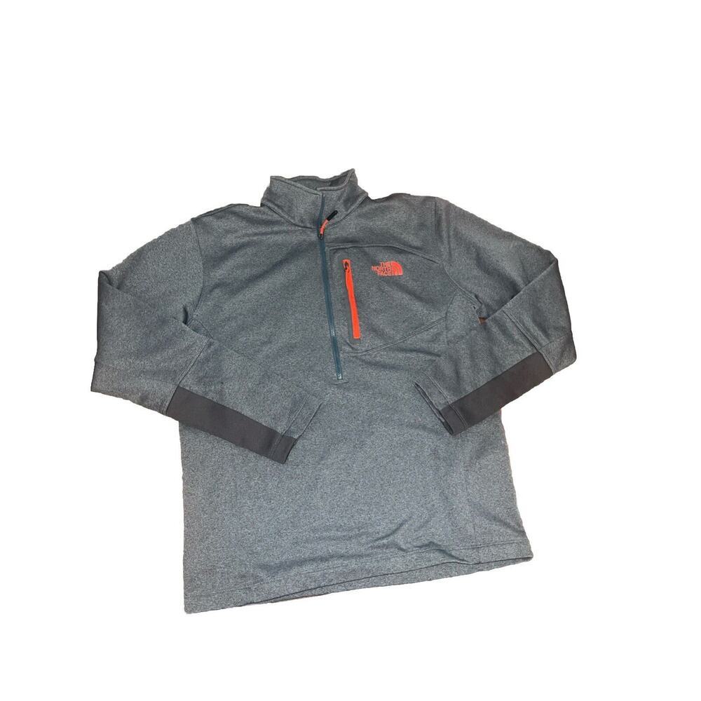 The North Face Large 1/4 Zip Gray Hiking Camping Outdoor Performance Work Gray